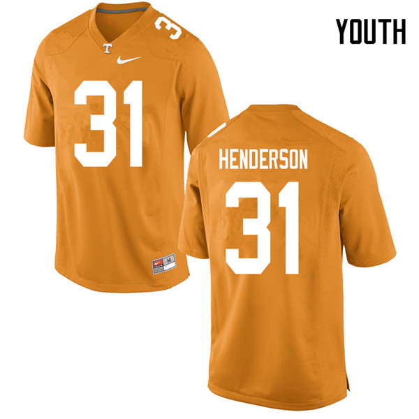Youth #31 D.J. Henderson Tennessee Volunteers College Football Jerseys Sale-Orange - Click Image to Close